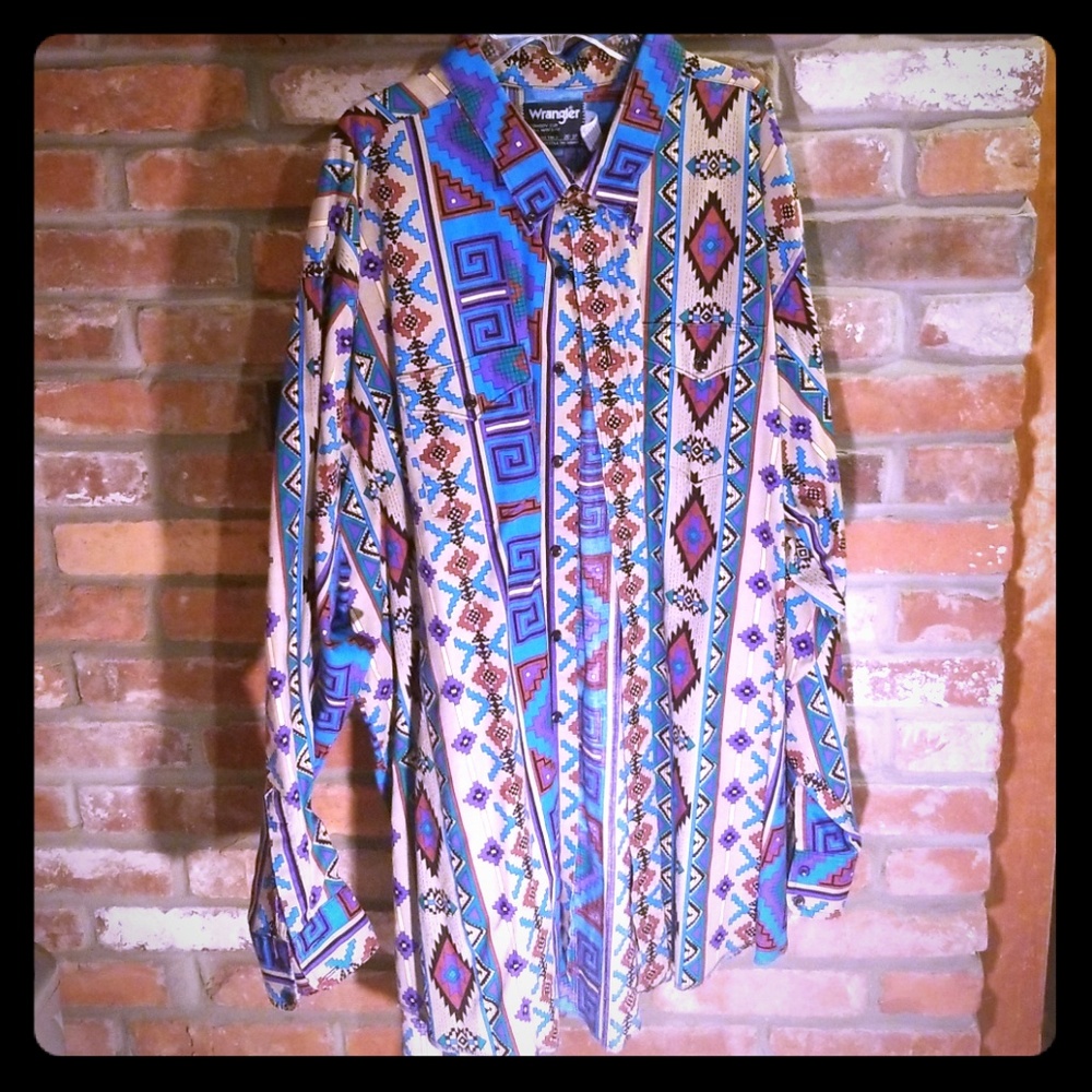 Wrangler Tall Man's Fit USA Made Long Sleeve Shirt